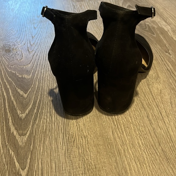 Pop Gal Suede Black Block Heels with Straps 7 Women’s shoes - Picture 4 of 6